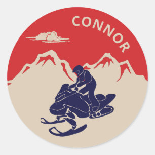 Für Snowmobiler Grafik Personalisiert Runder Aufkleber