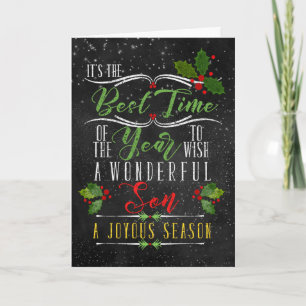 für Son Best Time Weihnachts-Chalkboard Feiertagskarte