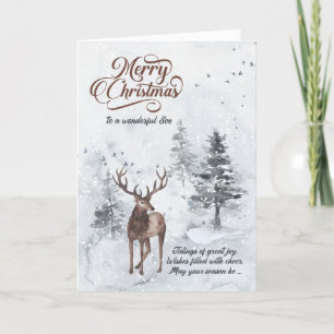 für Son Reindei in einem Snowy Forest Weihnachten
