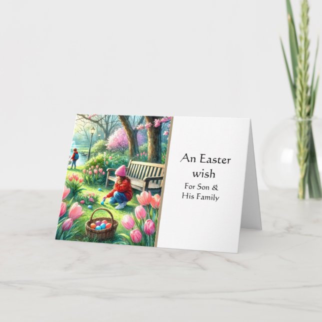 Für Son und seine Ehefrau Grußkarte für Ostern Karte (Vorderseite)