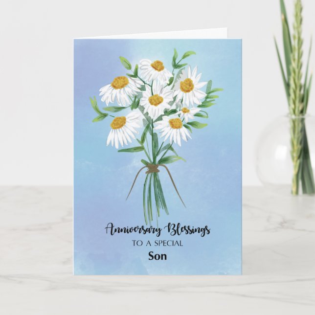 Für Son Wedding Jubiläumsblessings Bouquet Karte (Vorderseite)