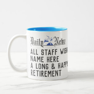 Für Soneone Retiring. Altersvorsorge-Geschenk. Zweifarbige Tasse