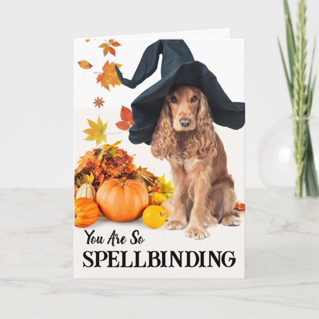 Für Spellbindende Freundin Halloween Hund in Hut Karte (Vorderseite)