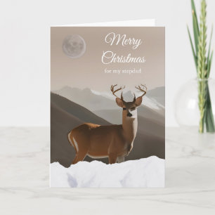 Für Stiefvater Frohe Weihnachten mit Hirsch und Sc Karte