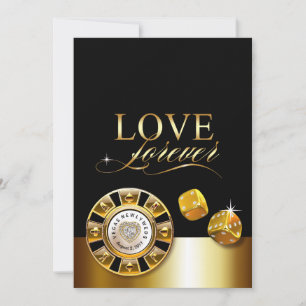 Für Susan Las Vegas Wedding   Gold schwarz Einladung