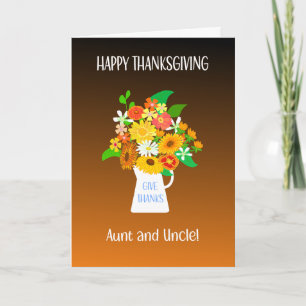 Für Tante und Onkel Erntedank Bouquet von Blume Karte