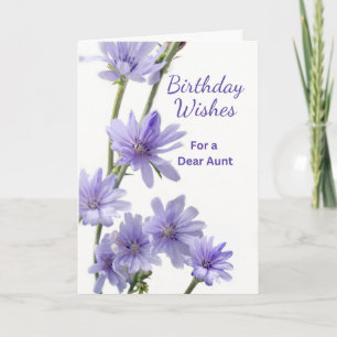 Für Tante zum Geburtstag Violet Chicorée Blume Karte