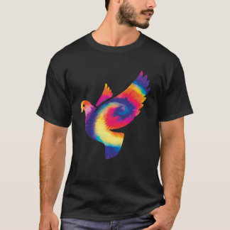 für Taube-Gefärbte Krawatte Taube farbenfrohe Retr T-Shirt