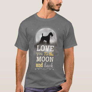 Für Terrier Hund Liebe zum Mond T-Shirt