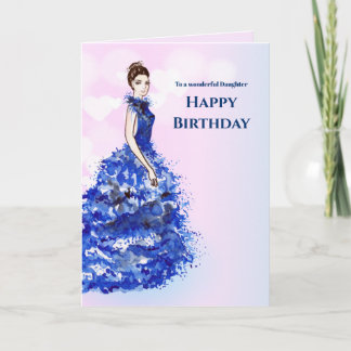 Für Tochter am Geburtstag Funkelnd Blue Going Desi Karte