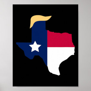 Für Trump 2020: Texas Flag Trump Haar Poster