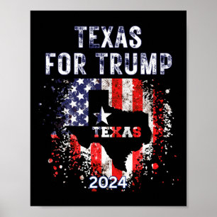 Für Trump 2024: Amerikanische Flagge - Vintag Poster