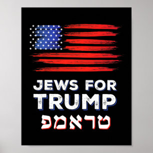 Für Trump 2024 Israel Usa Hebräische Wahl Judin V Poster