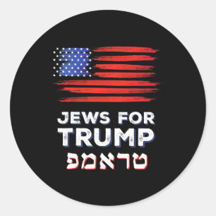 Für Trump 2024 Israel Usa Hebräische Wahl Judin V Runder Aufkleber