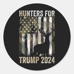 Für Trump 2024 Präsident Camouflage Deer Elk Antle Runder Aufkleber