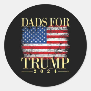 Für Trump 2024 Väter Day Geschenk Pro Donald Trump Runder Aufkleber