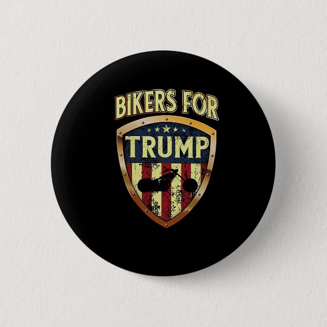 Für Trump Funny Biker - T-Shirt Button (Vorderseite)
