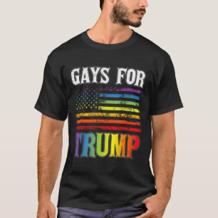 Für Trump LGBbt Pride Gay Rainbow Flag Abstimmung  T-Shirt