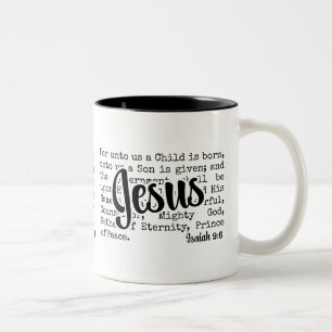 FÜR UNS CHRISTLICHER JESAJA JESUS Weihnachten Zweifarbige Tasse