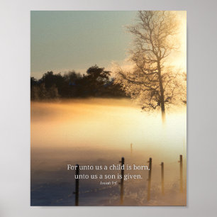 Für uns ist ein Kind geboren Jesaja 9:6 Weihnachte Poster