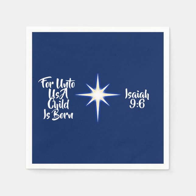 Für uns ist ein Kind Geboren Napkin Serviette (Vorderseite)