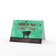 Für uns ist ein Kind geborene Weihnachtskarte