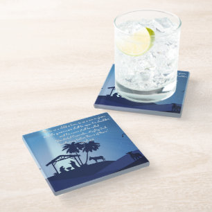 Für uns ist ein Kind Geborener Krippenglass-Unters Glasuntersetzer