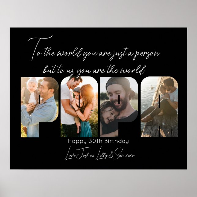 Für uns sind Sie das World Papa Foto Collage Poste Poster (Vorne)