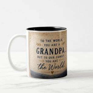 Für unsere Familie bist du die Welt Opa-Tassendesi Zweifarbige Tasse