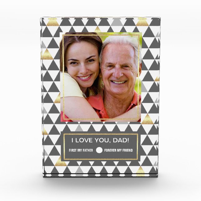 Für Vater am Vatertag. Benutzerdefinierter Foto-Bl Fotoblock (Vorderseite)