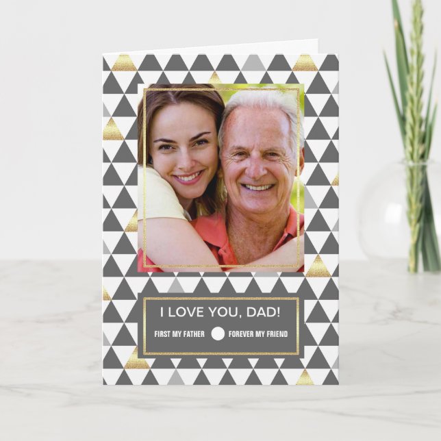 Für Vater am Vatertag. Benutzerdefiniertes Foto Karte (Vorderseite)