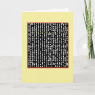 Für Vater im Gesetz Wordsearch Geburtstagkarte Karte