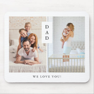 Für Vater Modernes Zwei-Foto-Gitter Mousepad
