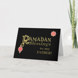 Für Vater Ramadan Blessings Gold auf schwarz Karte