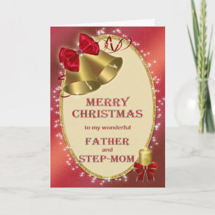 Für Vater und Step-Mutter traditionelle Weihnachts Feiertagskarte