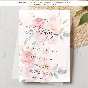 Für Vellum Overlay Spring Blush Floral Wedding Einladung