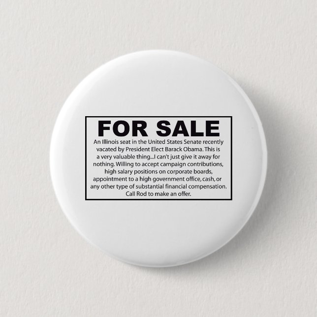 Für Verkauf - Barack Obamas US-Senatssitz Button (Vorderseite)