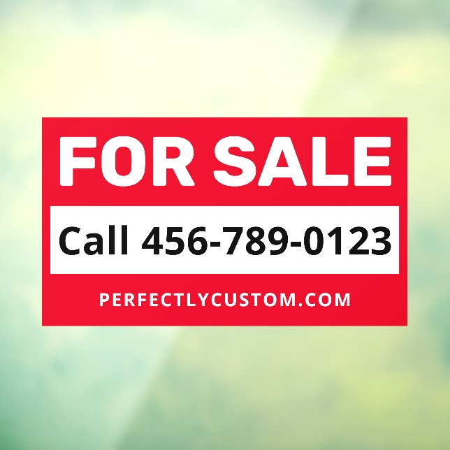 Für Verkauf Telefonnummer URL oder benutzerdefinie Fensteraufkleber (Blatt 3)