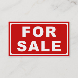 FÜR VERKAUFS-Zeichen Visitenkarte