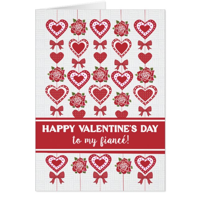 Für Verlobte Valentine's Rote Rosen Herz Bows (Vorne)