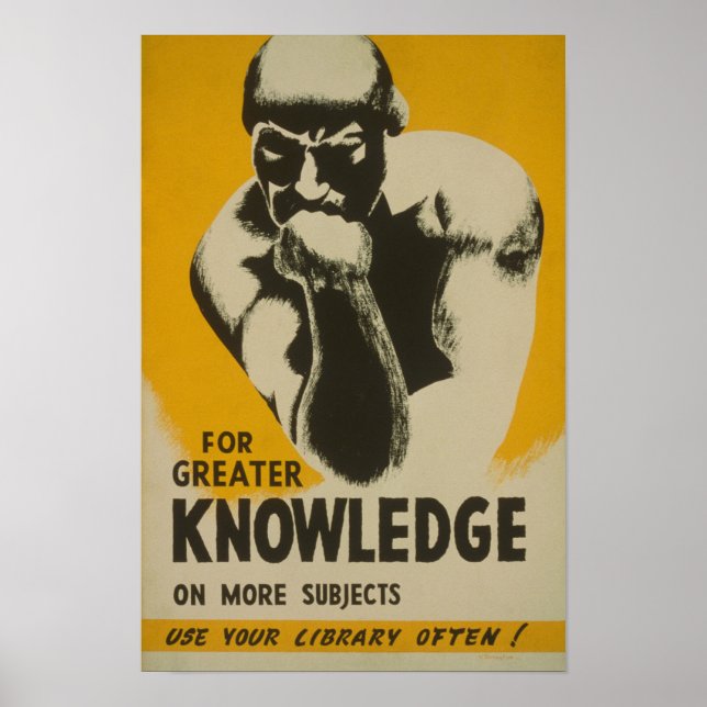 Für Vintages WPA-Poster für eine erweiterte Wissen Poster (Vorne)