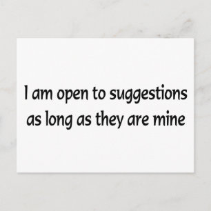 Für Vorschläge offen Postkarte