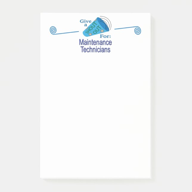 Für Wartungstechniker ausrufen Post-it Klebezettel (Vorderseite)