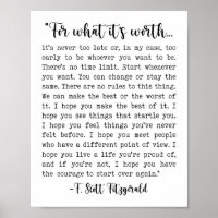 Für was es wert ist, F. Scott Fitzgerald Quote Pos
