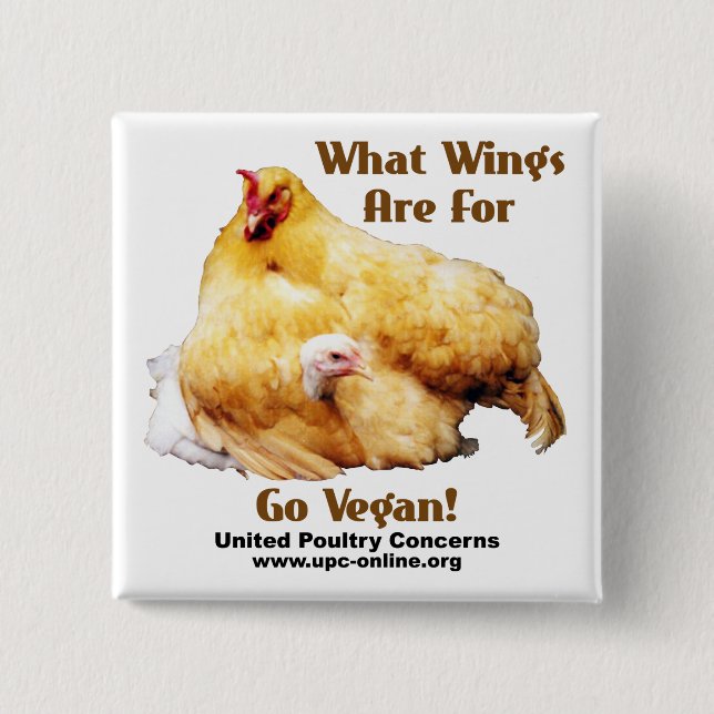 Für welche Flügel seien Sie - gehen Sie vegan Button (Vorderseite)