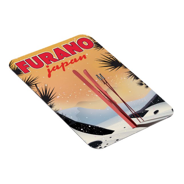 Furano Japanisches Reiseplakat. Magnet (Rechte Seite)