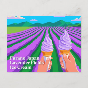 Furano Lavender Felder Eiscreme Japan Postkarte