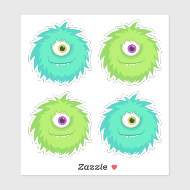 Furball Niedlich Monster Aufkleber (Blatt)