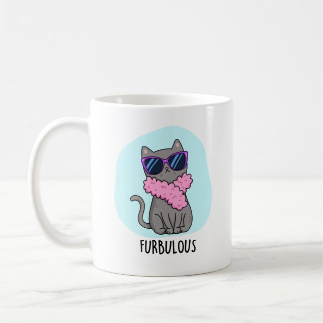 Furbulous Funny Elegant Cat Pun Kaffeetasse (Links)