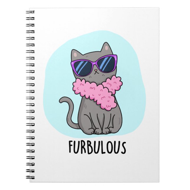 Furbulous Funny Elegant Cat Pun Notizblock (Vorderseite)